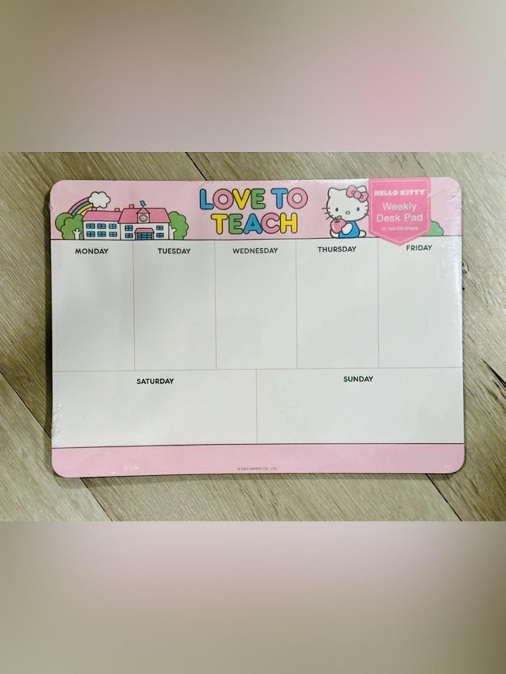 Hello Kitty Pink Weekly Desk Planner - Love To Teach Header